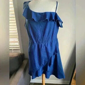 Women’s Fashion To Figure Denim Jean One Shoulder Dress